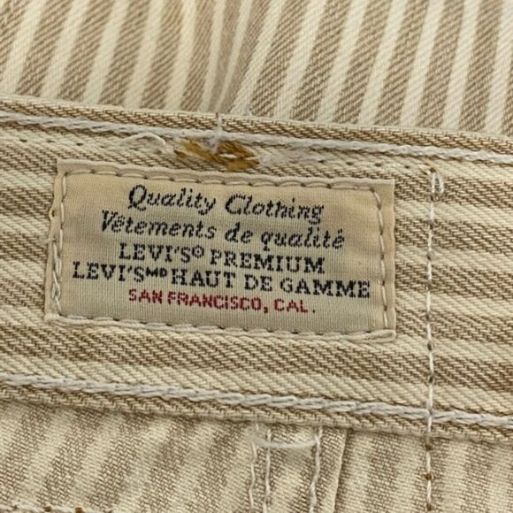 Levi’s Dad Utility Pants Size 27L30 — White with Cream Stripes, Oversized Fit - Picture 10 of 12
